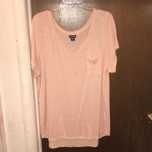 Light weight pink short sleeve shirt with pocket